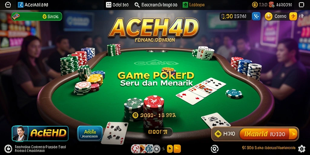 Tampilan gameplay poker yang mendebarkan di ACEH4D.