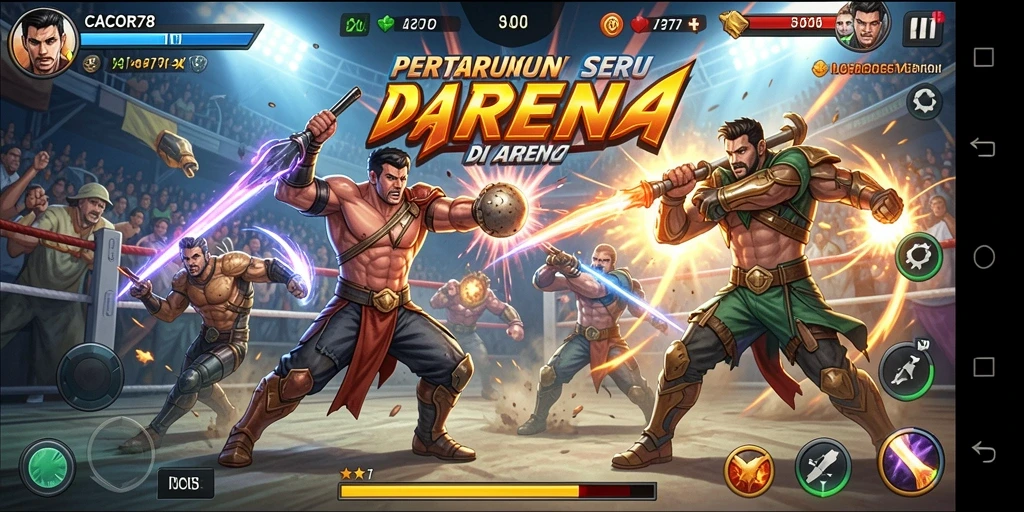 Screenshot menampilkan aksi pertarungan mendebarkan dalam CACOR78.