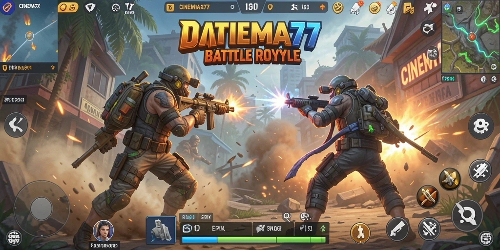 Tampilan gameplay menarik dari CINEMA77 saat pertarungan berlangsung.