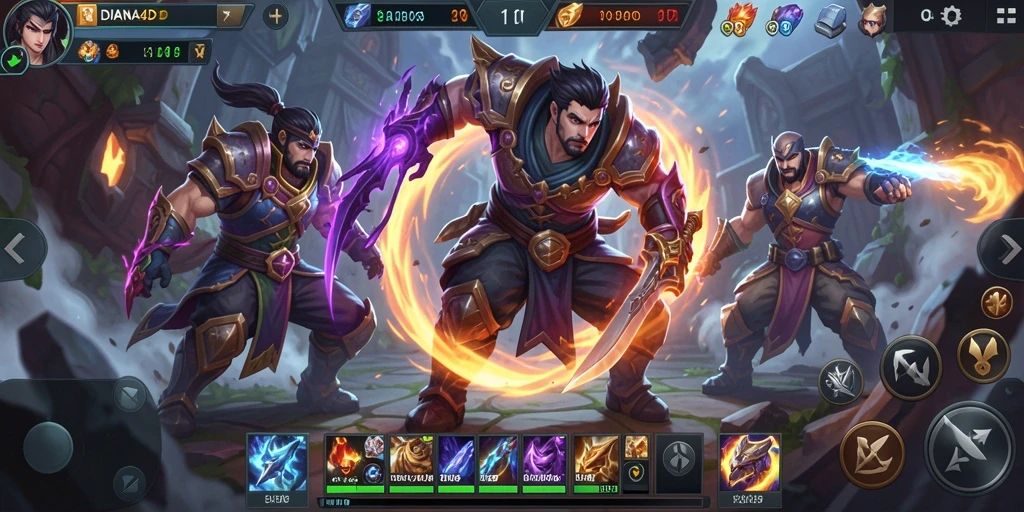 Tampilan seru dari gameplay MOBA di DIANA4D.