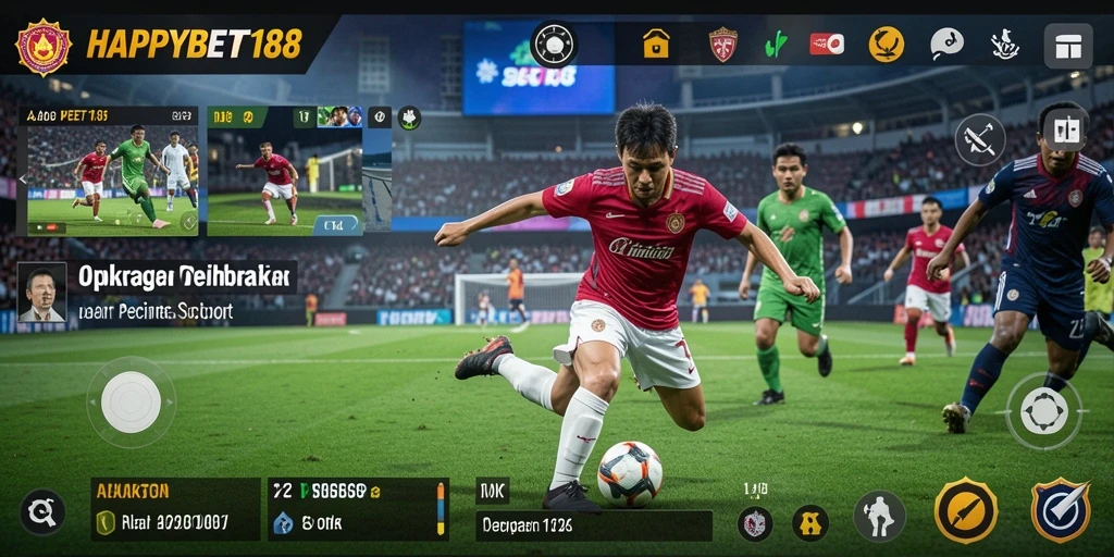Tampilan gameplay <strong>HAPPYBET188</strong> yang menampilkan aksi olahraga yang seru.