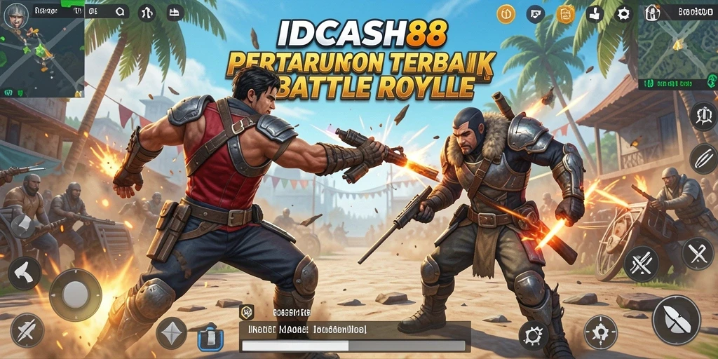 Gameplay seru dari IDCASH88 dalam mode Battle Royale.