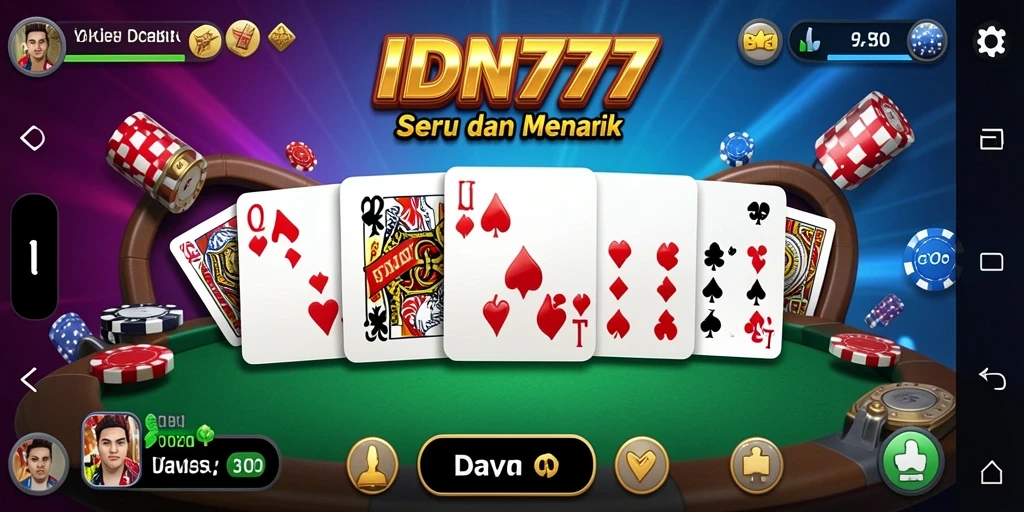 Tampilan gameplay seru dan interaktif dalam permainan Domino IDN777.