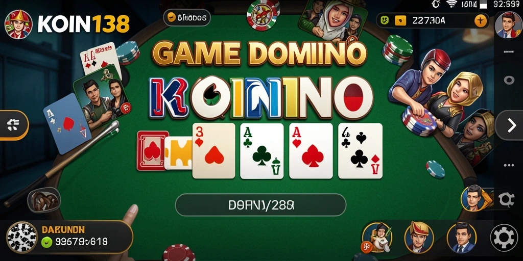 Screenshot gameplay KOIN138 menampilkan serunya bermain Domino dengan teman.