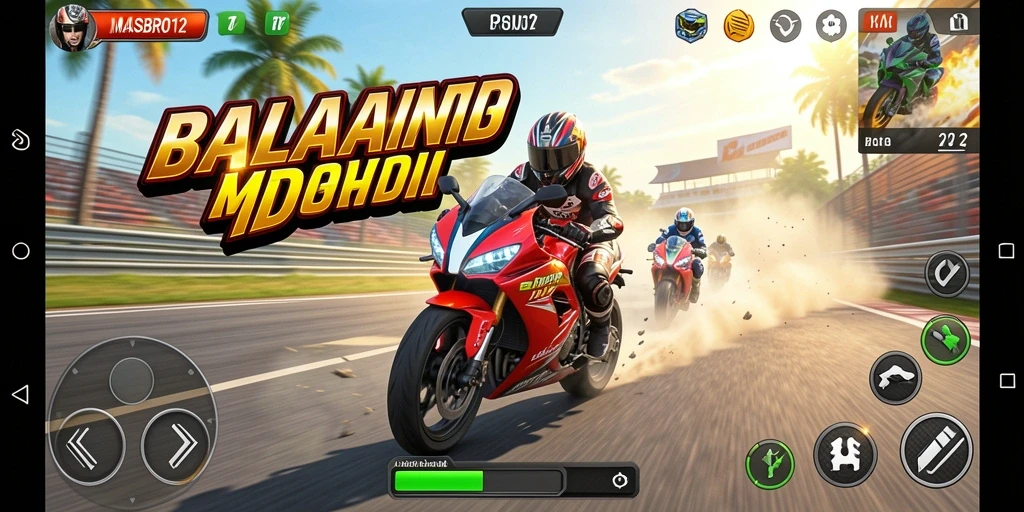 Tampilan menarik dari gameplay balap motor di MASBRO12.