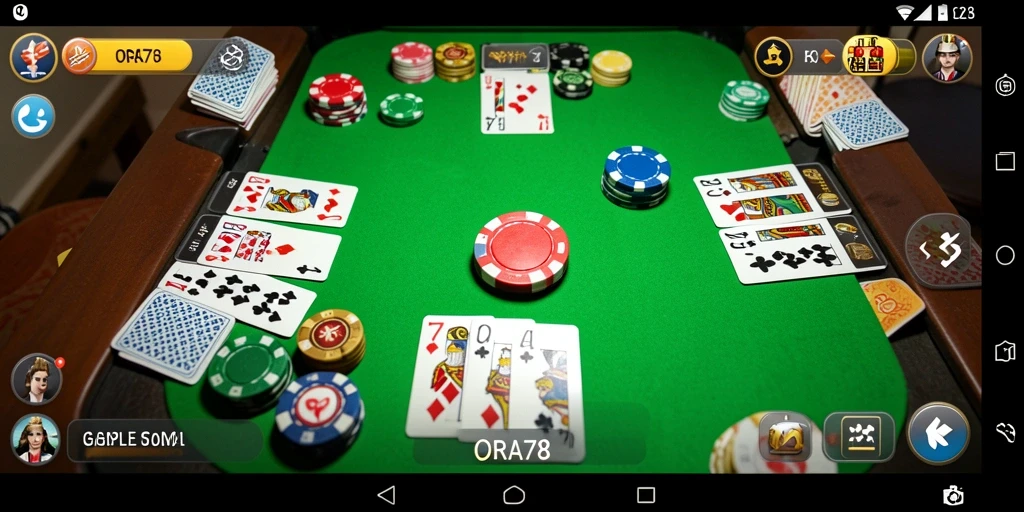 Tampilan gameplay menarik di ORA78 dengan domino yang colorful.