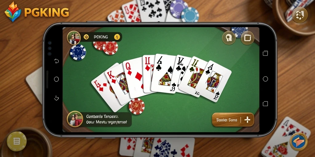 Tampilan gameplay PGKING menunjukkan keseruan bermain Gaple secara online.