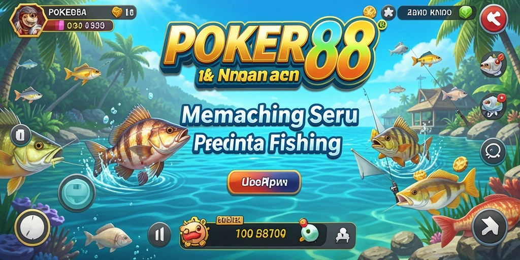 Tangkapan screenshot gameplay POKER88 yang menunjukkan aksi memancing yang seru.